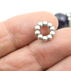 20 Rondelle Beads, Metal Spacer Beads 11 mm (Ø 6  mm)