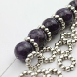 20 Rondelle Beads, Metal Spacer Beads 11 mm (Ø 6  mm)