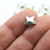 10 Silver Star Beads, Metal Spacer Beads 11 mm (Ø 2  mm)