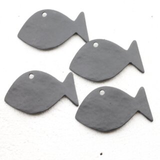 5 Fisch Anhnger Schwarz Matt