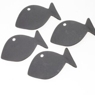 5 Fisch Anhnger Schwarz Matt