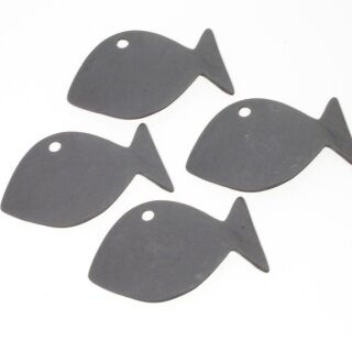 5 Fisch Anhnger Schwarz Matt