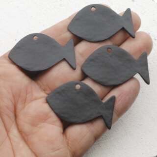 5 Fisch Anhnger Schwarz Matt
