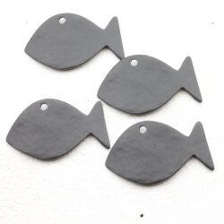 5 Fish Pendants Matt Black