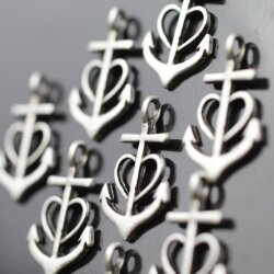 10 Antique Silver Faith Love hope Anchor Charms Pendant