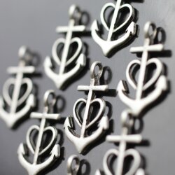 20 Antique Silver Faith Love hope Anchor Charms Pendant