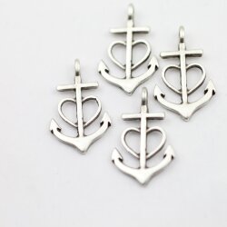 20 Antique Silver Faith Love hope Anchor Charms Pendant