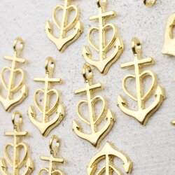 10 Faith Love hope Anchor Charms Pendant Gold
