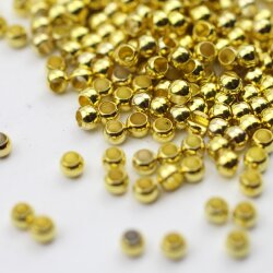 200 Messingperlen 4*3 mm (Ø 2,5  mm), Gold