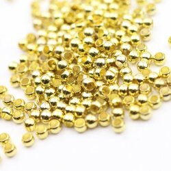 200 Brass Beads, Metal Spacer Beads 4*3 mm (Ø 2,5  mm) Gold