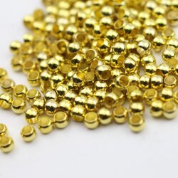200 Brass Beads, Metal Spacer Beads 4*3 mm (Ø 2,5  mm) Gold