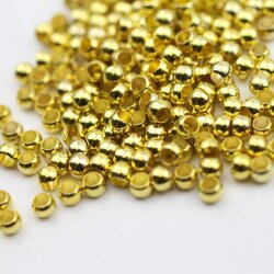 200 Messingperlen 4*3 mm (Ø 2,5  mm), Gold