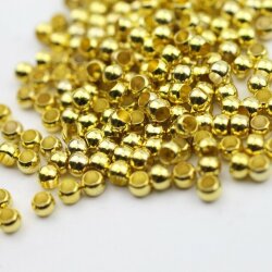 200 Messingperlen 4*3 mm (Ø 2,5  mm), Gold