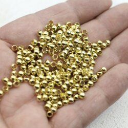 200 Messingperlen 4*3 mm (Ø 2,5  mm), Gold