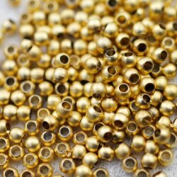 200 Brass Beads, Metal Spacer Beads 3 mm (Ø 1,5  mm) Matt Gold