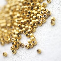 200 Brass Beads, Metal Spacer Beads 3 mm (Ø 1,5  mm) Matt Gold