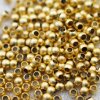 200 Messingperlen 3 mm (Ø 1,5  mm) Matt Gold