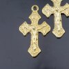 10 Cross Pendant, Crucifix Cross charms, gold