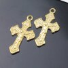 10 Cross Pendant, Crucifix Cross charms, gold