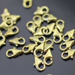 10 Raw Brass Lobster Clasps 12 mm