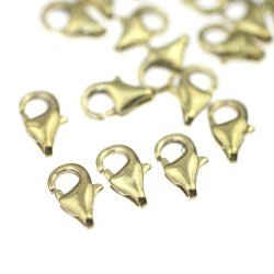 10 Raw Brass Lobster Clasps 12 mm