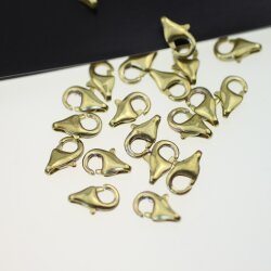 10 Raw Brass Lobster Clasps 12 mm