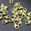 10 Raw Brass Lobster Clasps 12 mm