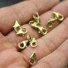 10 Raw Brass Lobster Clasps 12 mm