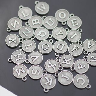 Buchstaben Anhnger Altsilber