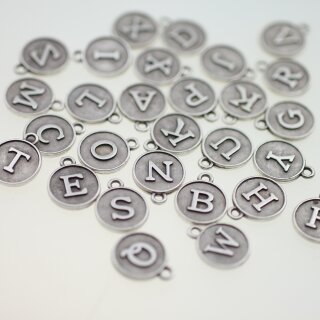 Buchstaben Anhnger Altsilber