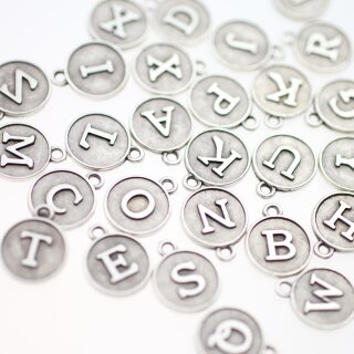 Buchstaben Anhnger Altsilber