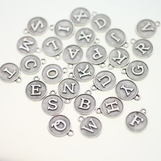 Buchstaben Anhnger Altsilber