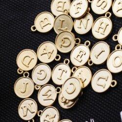 Alphabet LetterCharms, Double Sided Gold