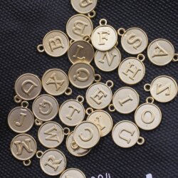 Alphabet LetterCharms, Double Sided Gold