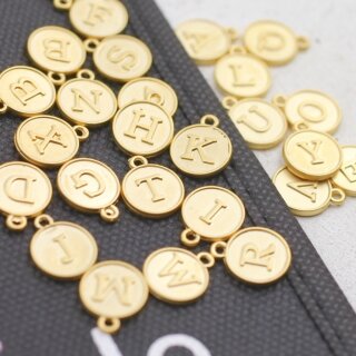 Alphabet LetterCharms, Double Sided  Matt Gold