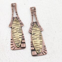 Antique Brass + Antique copper Charms Pendant