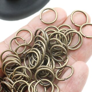 50 Antique Brass Open Split Jump Rings 13 mm 1,2 mm