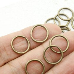 50 Antique Brass Open Split Jump Rings 13 mm 1,2 mm