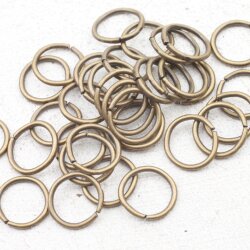 50 Antique Brass Open Split Jump Rings 13 mm 1,2 mm