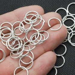 50 Antique Silver Open Split Jump Rings 13 mm 1,2 mm