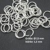 50 Antique Silver Open Split Jump Rings 13 mm 1,2 mm