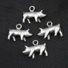 5 Antique Silver Pig Charms