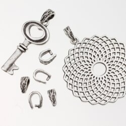 20 Bail Connectors, Pinch Bail, Connector for Pendant