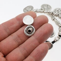 10 Knopfverschlüsse für Leder und Wickelarmbänder altsilber