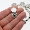 10 Antique Silver Button Clasps for leather and Wrap Bracelets