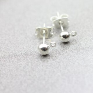 5 Pairs Earring Findings, Ear Posts with Loop