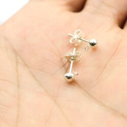 5 Pairs Earring Findings, Ear Posts with Loop