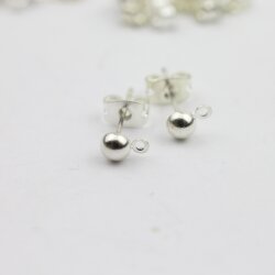 5 Pairs Earring Findings, Ear Posts with Loop