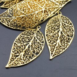 1 Leaf Charms Pendant, Gold