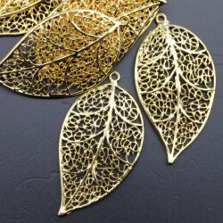1 Leaf Charms Pendant, Gold